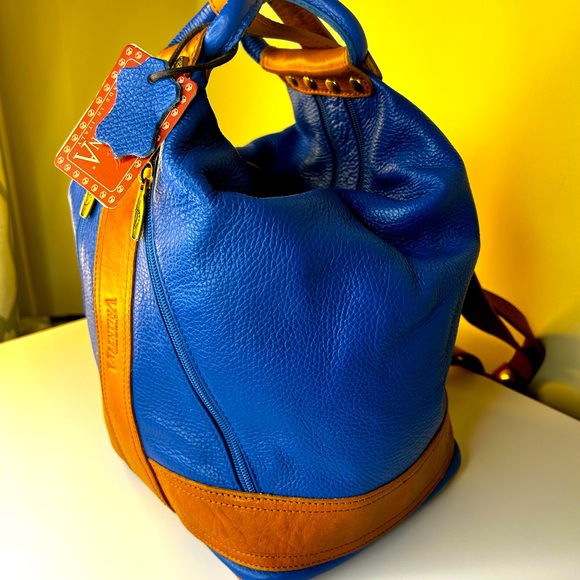 🔥🔥SOLD🔥🔥Valentina Vintage Genuine Leather Hobo/Bucket Bag (NWT) - Picture 4 of 6